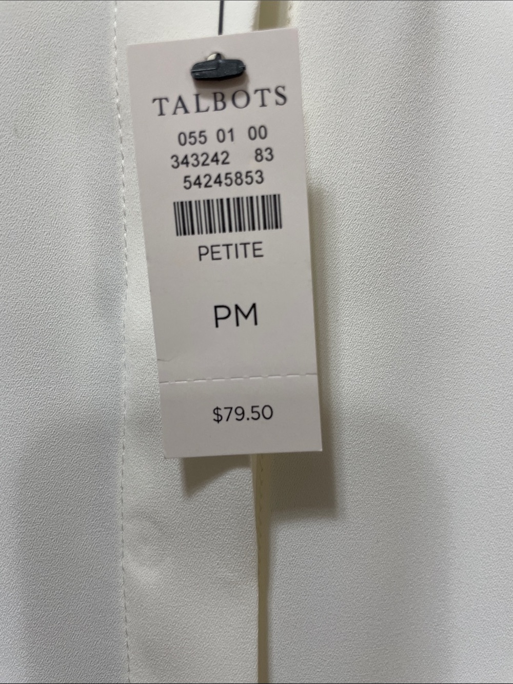 Talbots Cream Ruffle-Neck Long Sleeve Blouse Size Medium Petite NWT - Picture 4 of 15